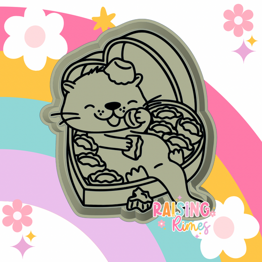 Otter In Heart Box Candy Silicone Mold