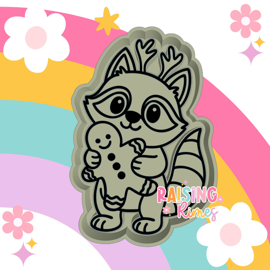 Raccoon w/ Gingerbread Silicone Mold