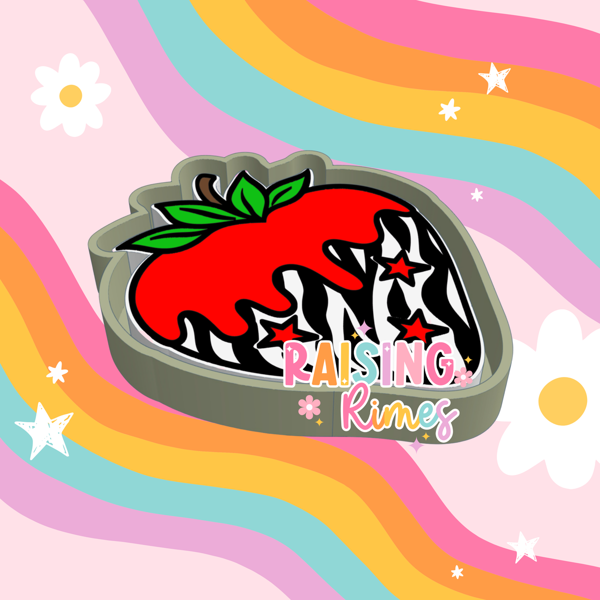 Zebra & Star Chocolate Covered Strawberry Silicone Mold