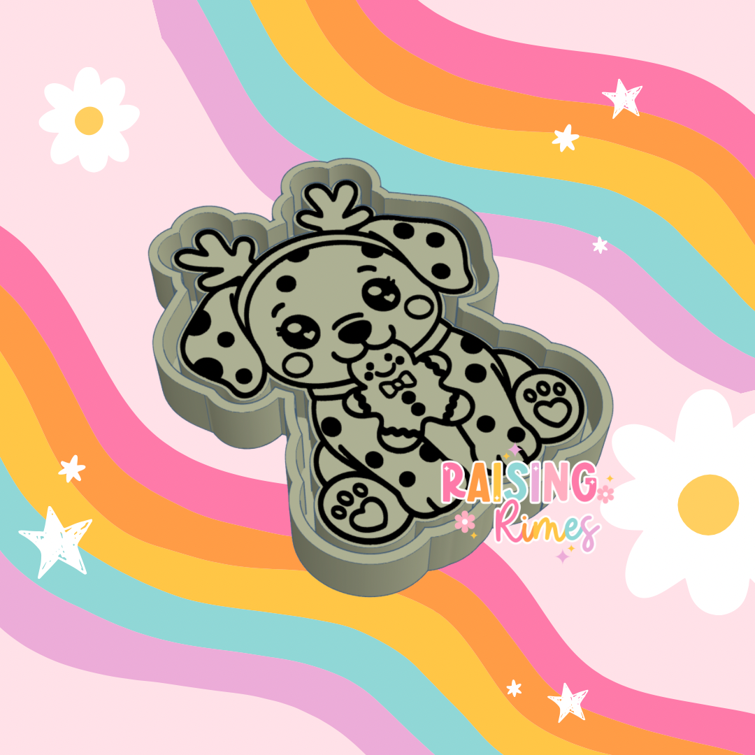Antler Dalmatian w/ Gingerbread Treat Silicone Mold