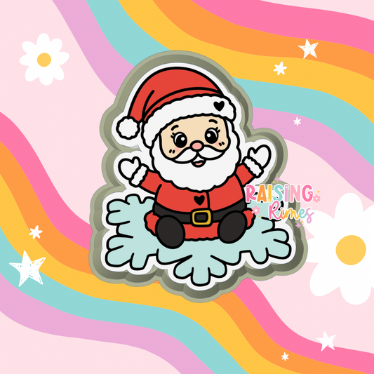 Santa on Snowflake Silicone Mold