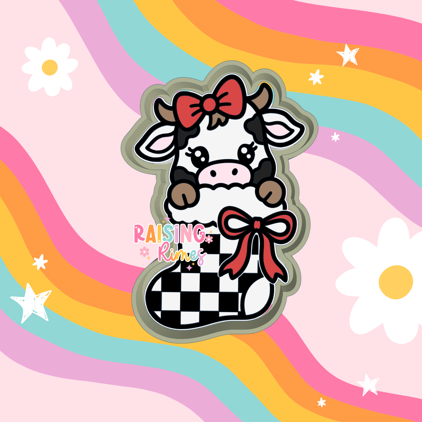 Cow in Checkered Stocking Silicone Mold
