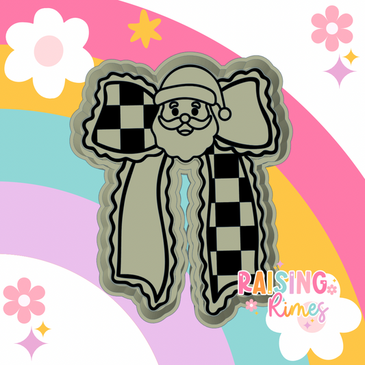 Checkered Santa Bow Silicone Mold