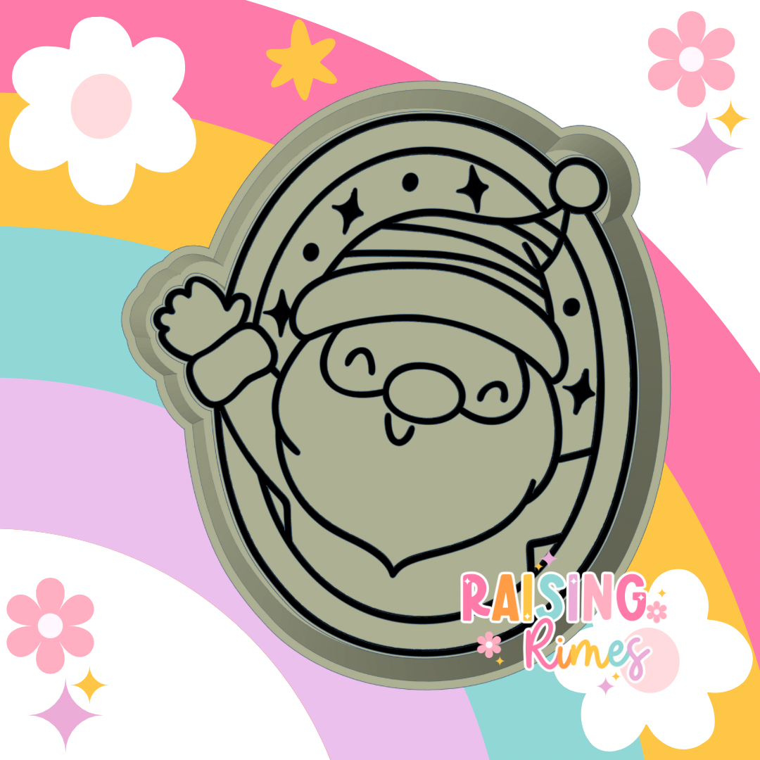 Santa In Frame Silicone Mold