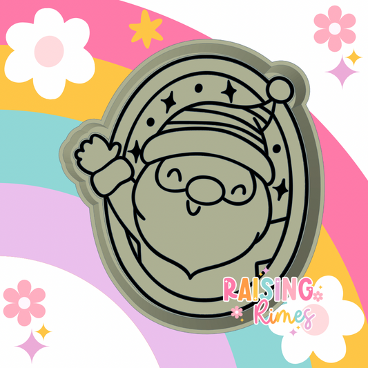 Santa In Frame Silicone Mold