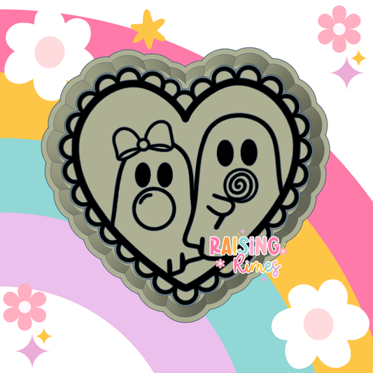 Ghosts in Heart Silicone Mold