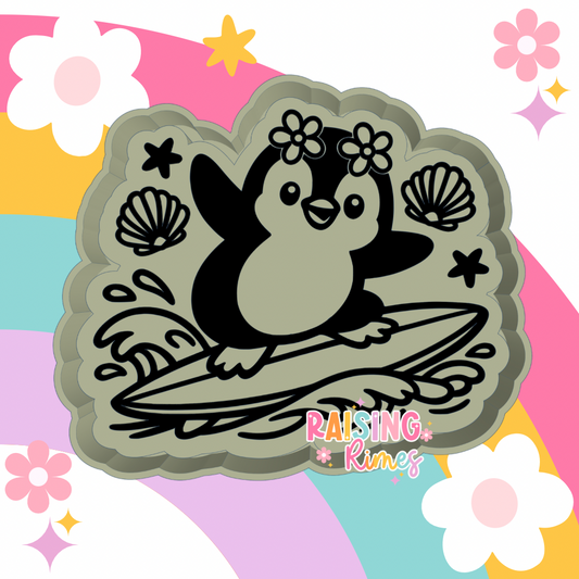 Surfing Penguin Silicone Mold