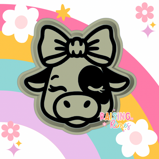 Cow Head w/ Bow Silicone Mold