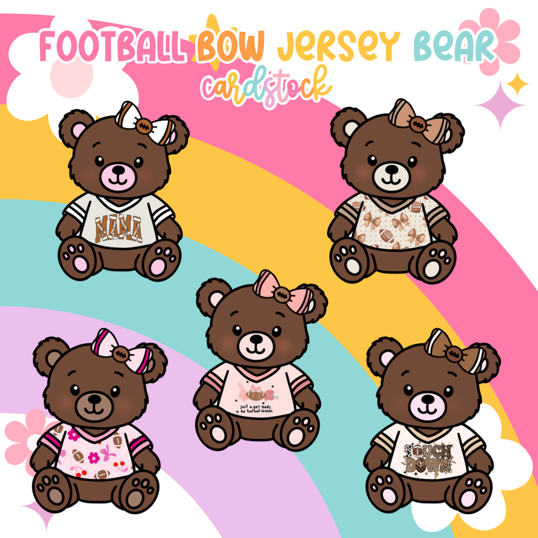 Football Jersey & Bow Bear Cardstock Grab Bag