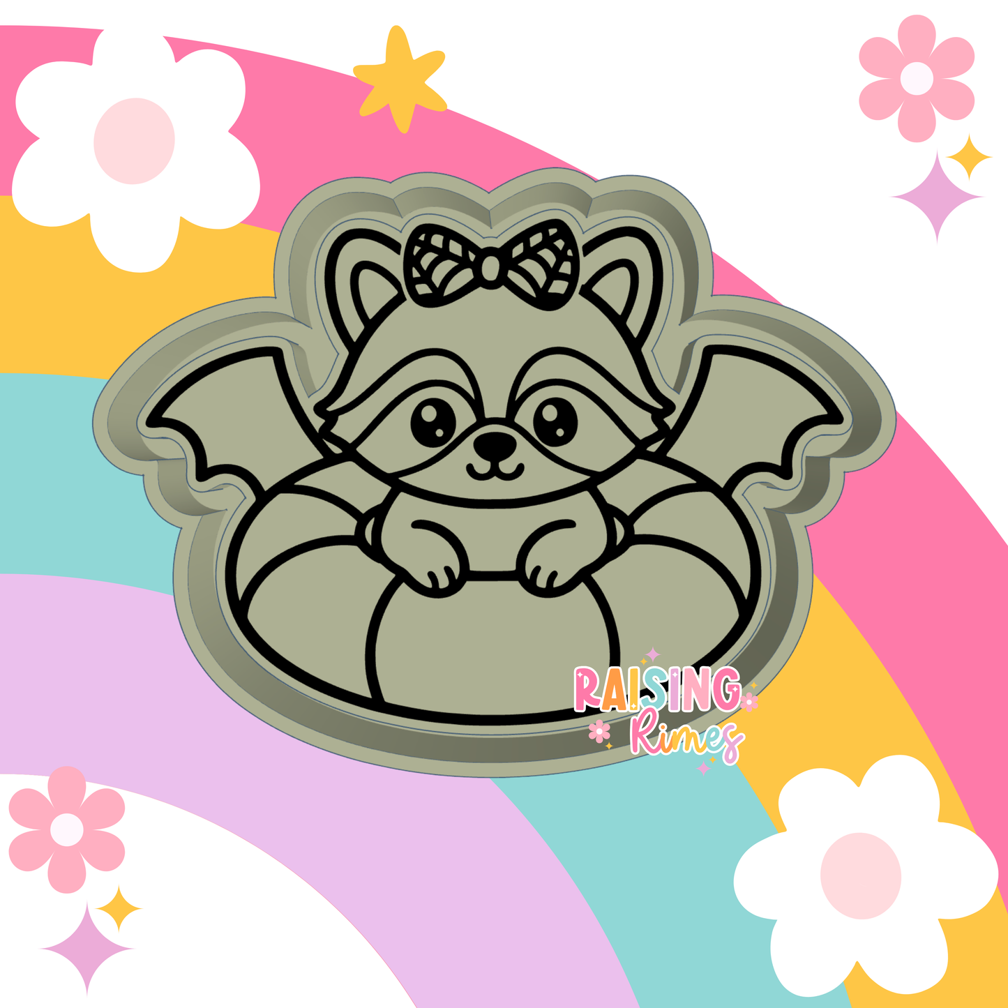 Summerween Raccoon Bat Float Silicone Mold
