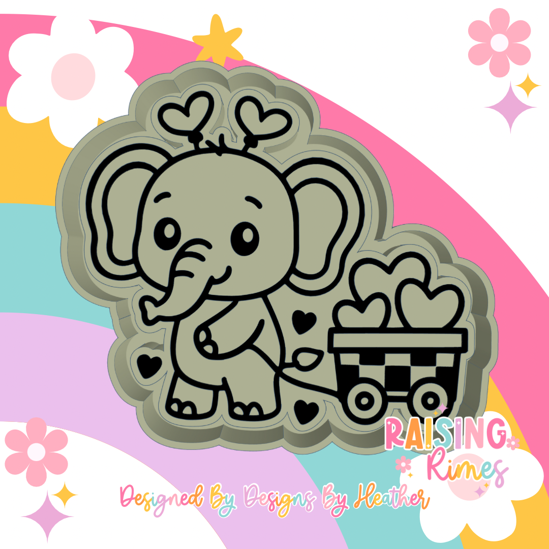Elephant Love Wagon Silicone Mold