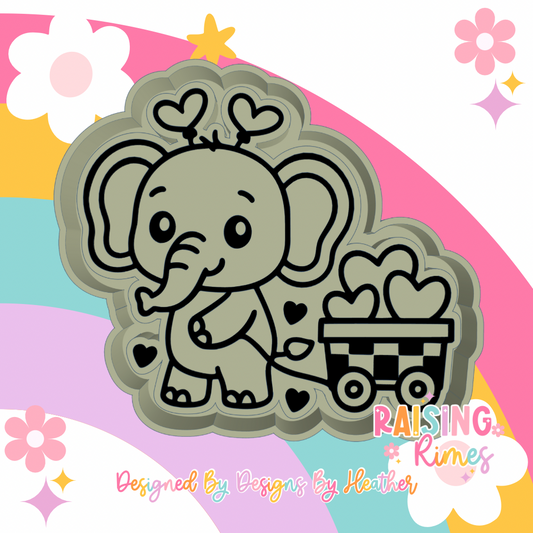 Elephant Love Wagon Silicone Mold