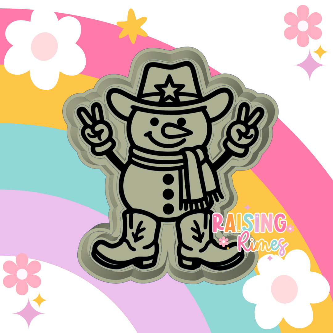 Cowboy Snowman Silicone Mold