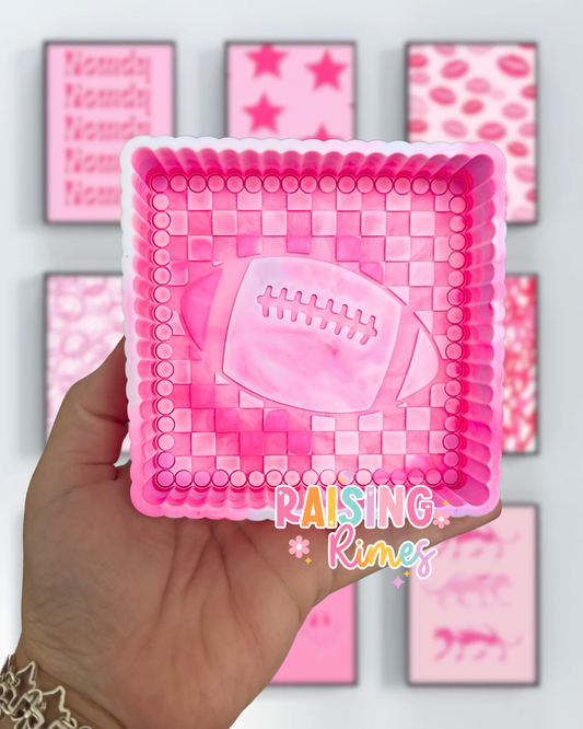 Checkered Frame Football Silicone Mold