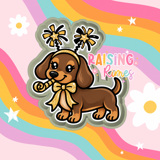 New Year Dachshund Silicone Mold