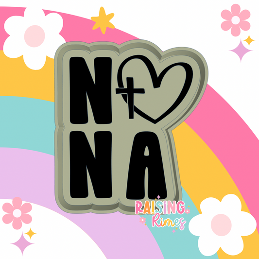Nana w/ Heart & Cross Silicone Mold