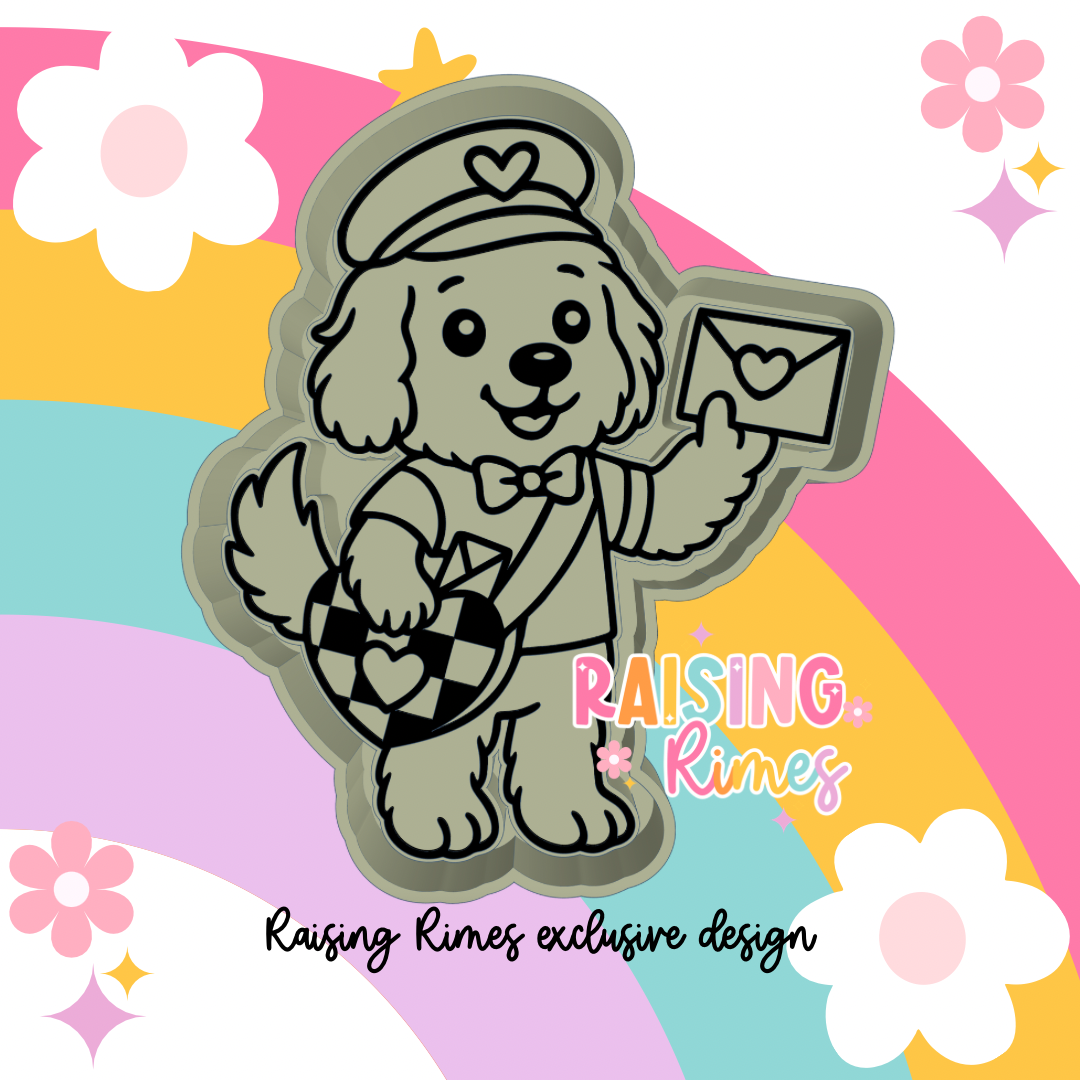 Postal Valentine Dog Silicone Mold