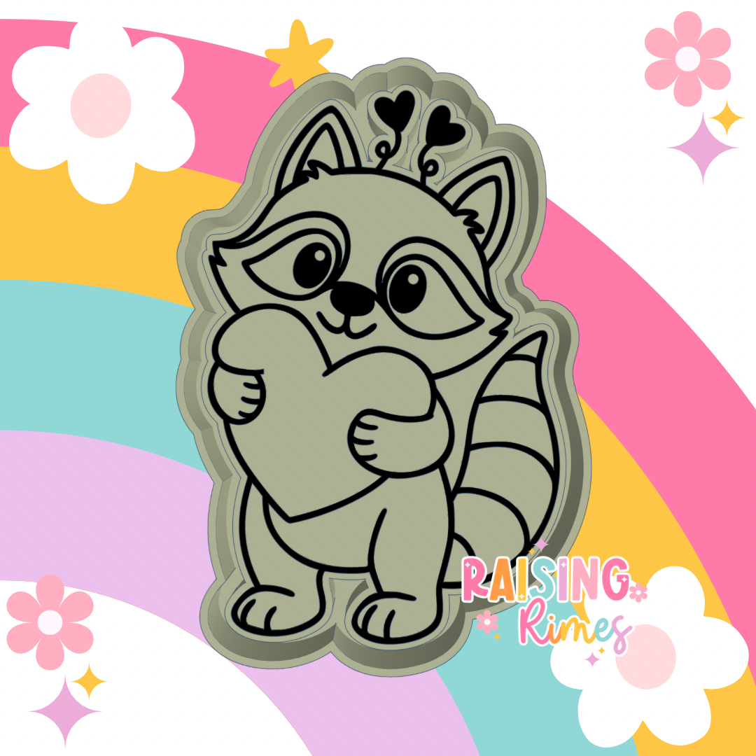 Heart Raccoon Silicone Mold