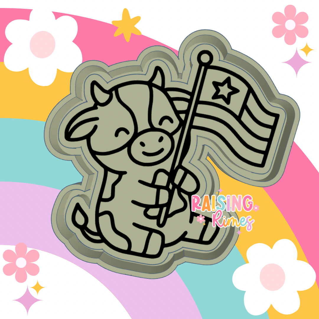Flag Cow Silicone Mold