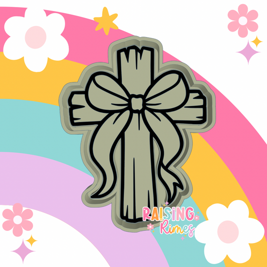Cross w/ Ribbon Bow Silicone Mold