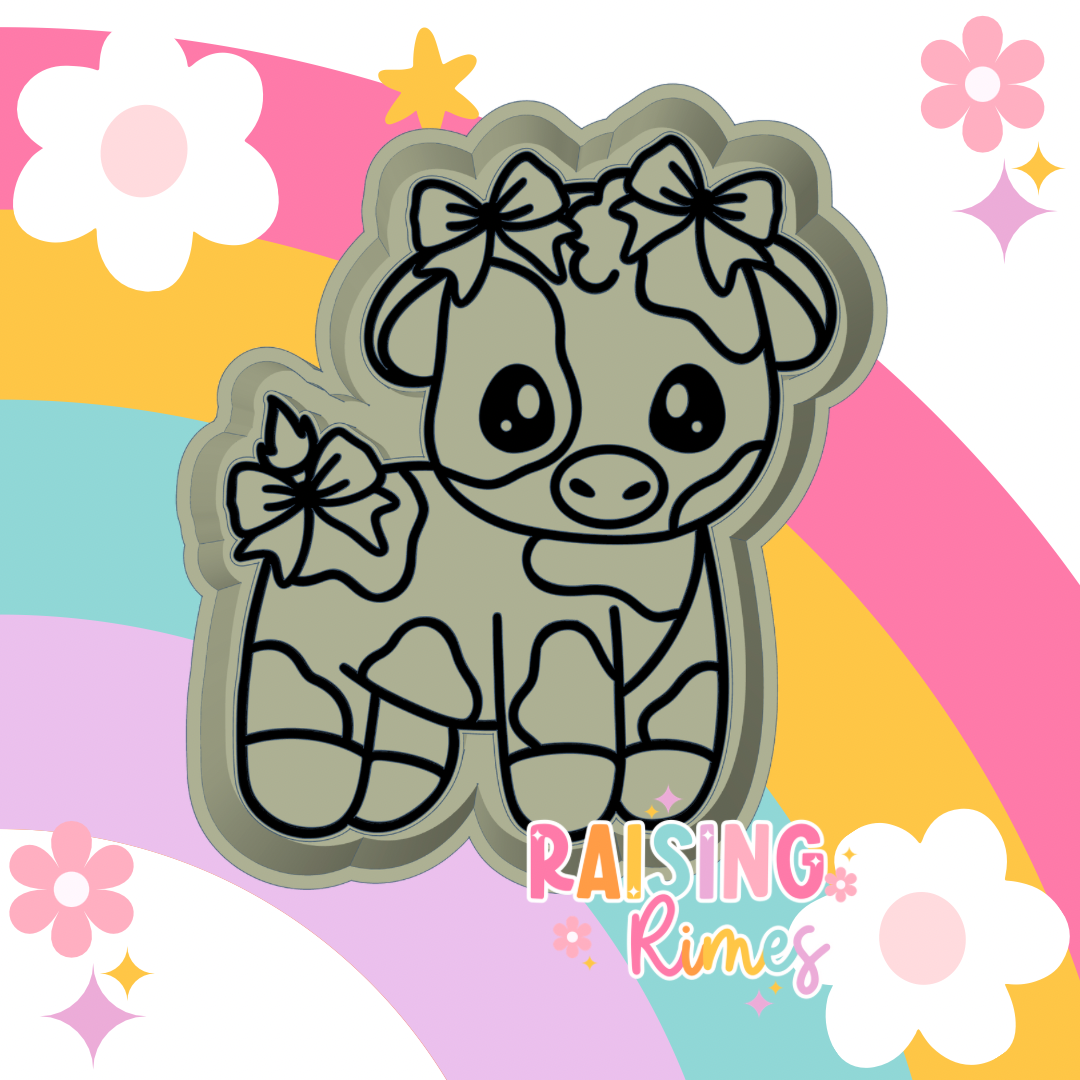 Cow w/ Bows Silicone Mold