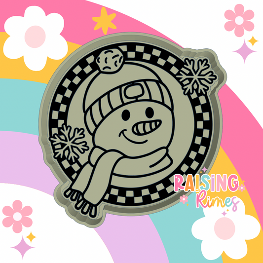 Checkered Snowman Silicone Mold