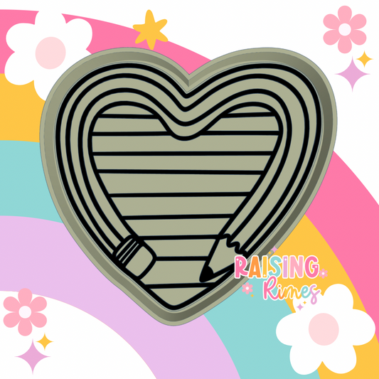 Pencil Heart Silicone Mold