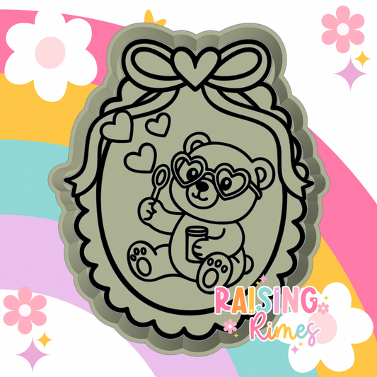 Bear Blowing Heart Bubbles Silicone Mold