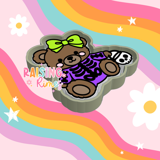 Bear in Skeleton Onesie Silicone Mold