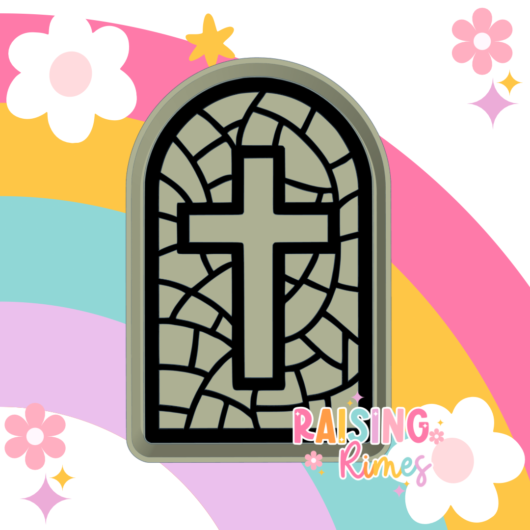 Stained Glass Cross Window Silicone Mold