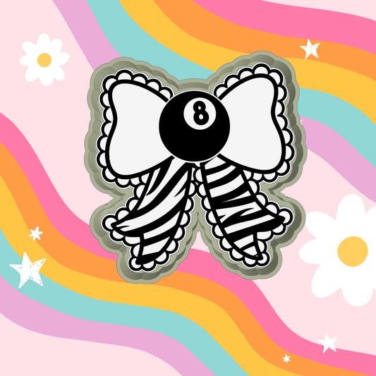 8 Ball Zebra Bow Silicone Mold