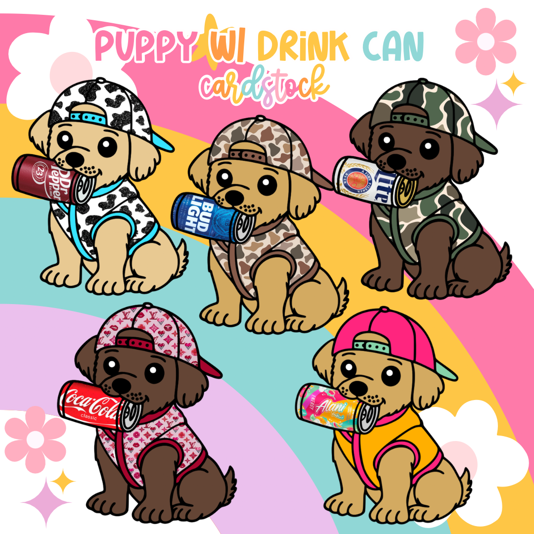 Puppy w/ Can Cardstock Grab Bag