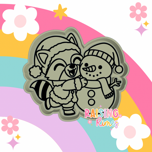 Raccoon and Snowman Silicone Mold
