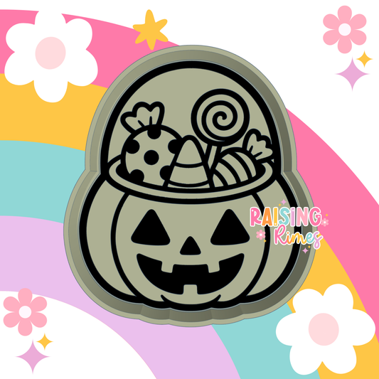 Jack O Lantern Candy Bucket Silicone Mold