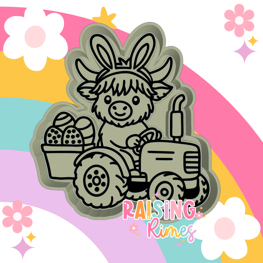 Easter Cow on Tractor Silicone Mold