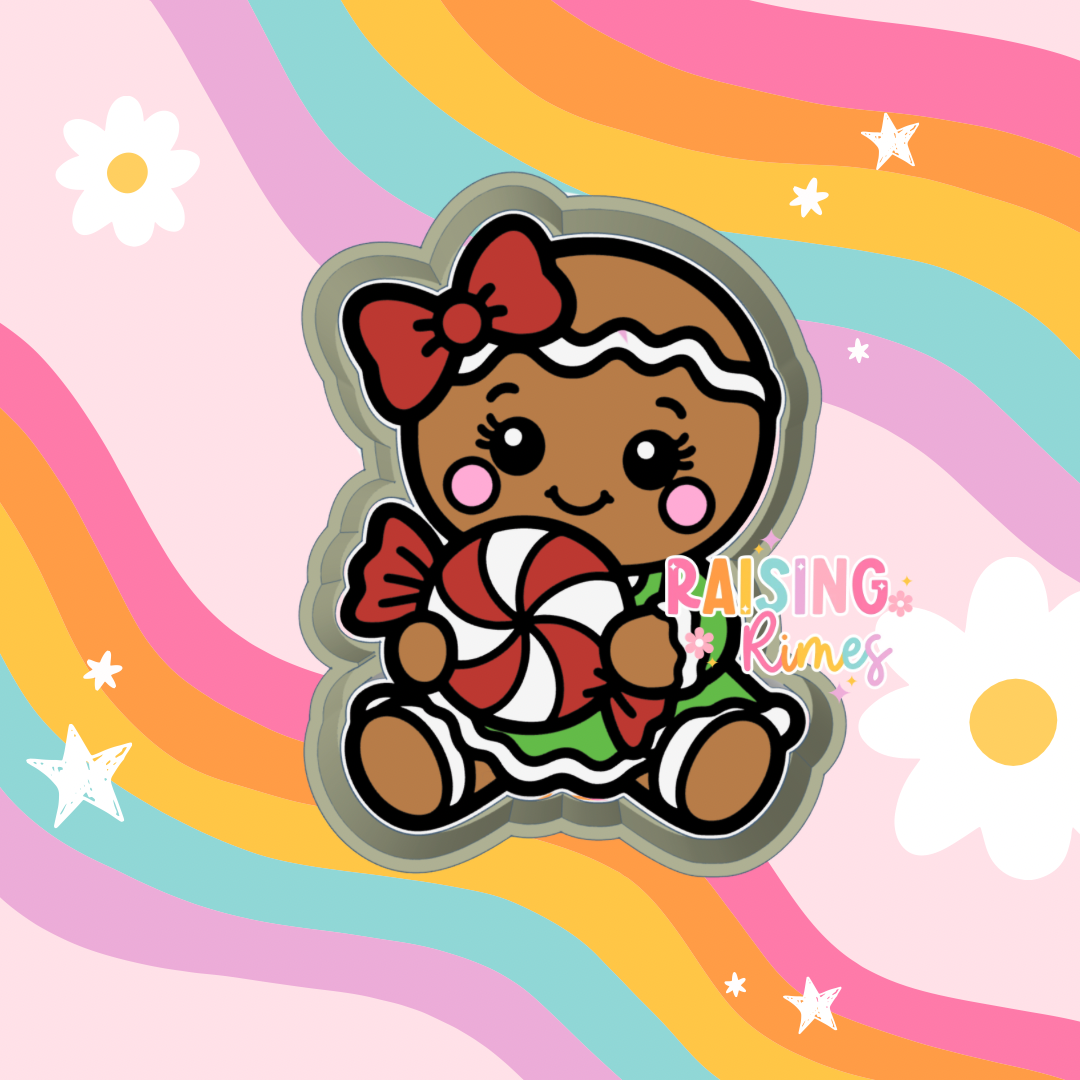 Peppermint Gingerbread Girl Silicone Mold