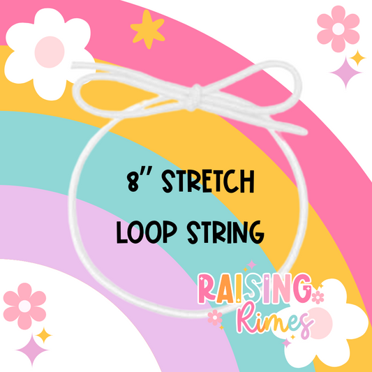 8” White Stretch Loop String