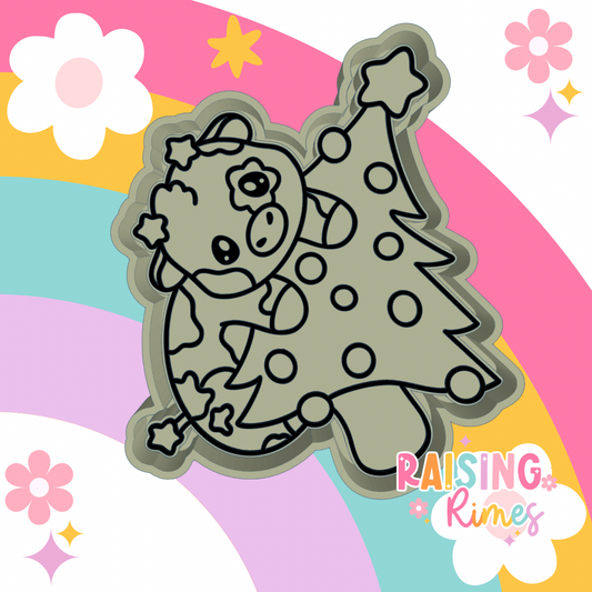 Christmas Tree Cow Silicone Mold