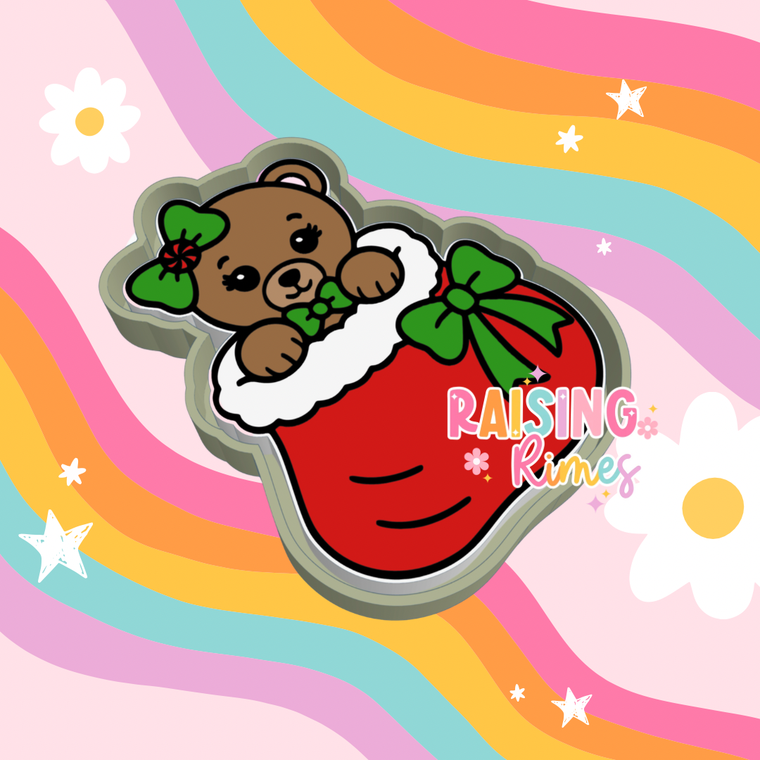 Bear in Santa Sack Silicone Mold