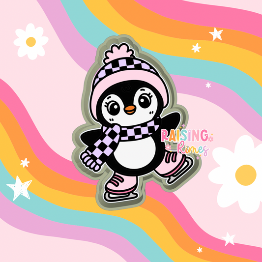 Ice Skating Penguin Silicone Mold