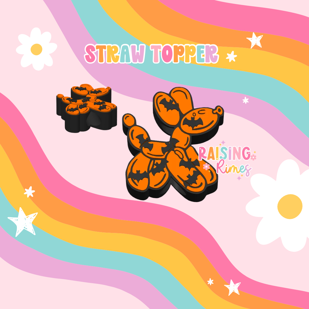 Batty Balloon Dog Straw Topper