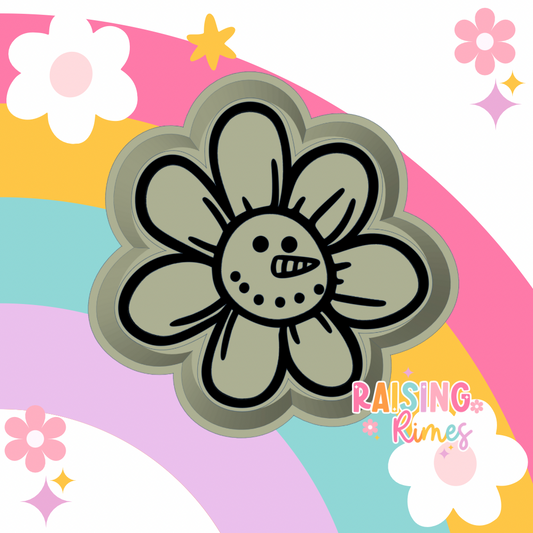 Snowman Flower Silicone Mold