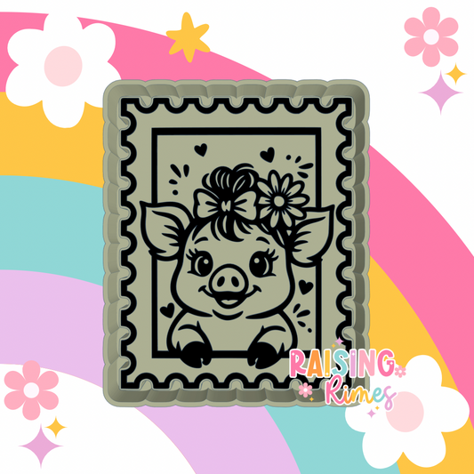 Girly Pig Stamp Silicone Mold