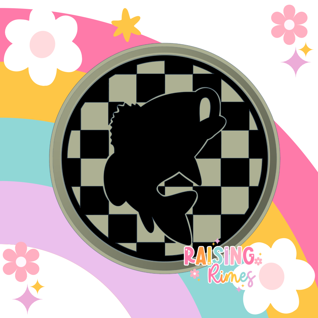 Fish Checkered Circle Silicone Mold