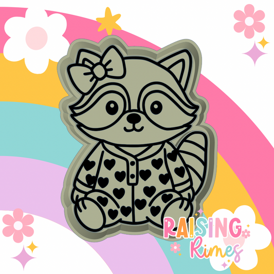 Raccoon in Heart PJ’s Silicone Mold