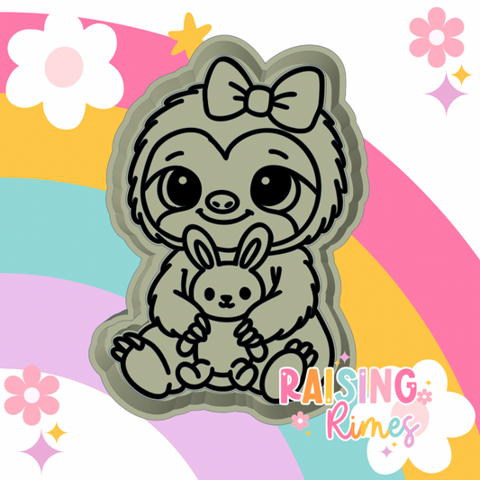 Sloth w/ Bunny Stuffy Silicone Mold