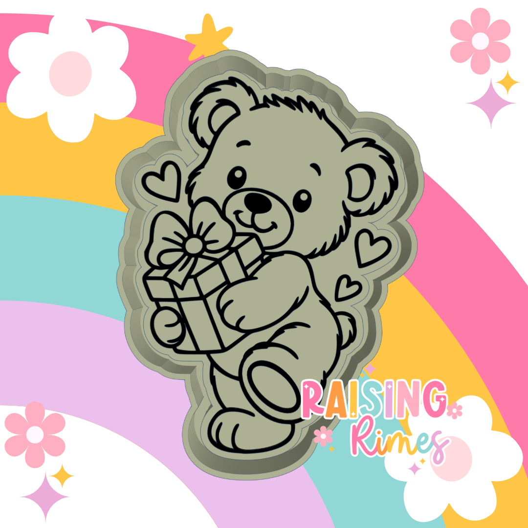 Heart Gift Bear Silicone Mold