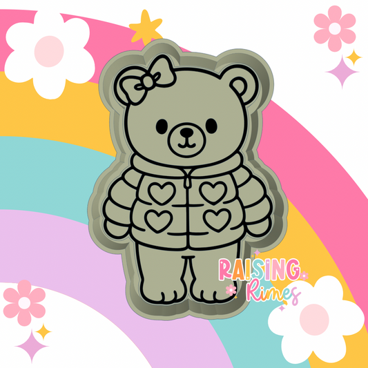 Puffy Heart Jacket Bear Silicone Mold