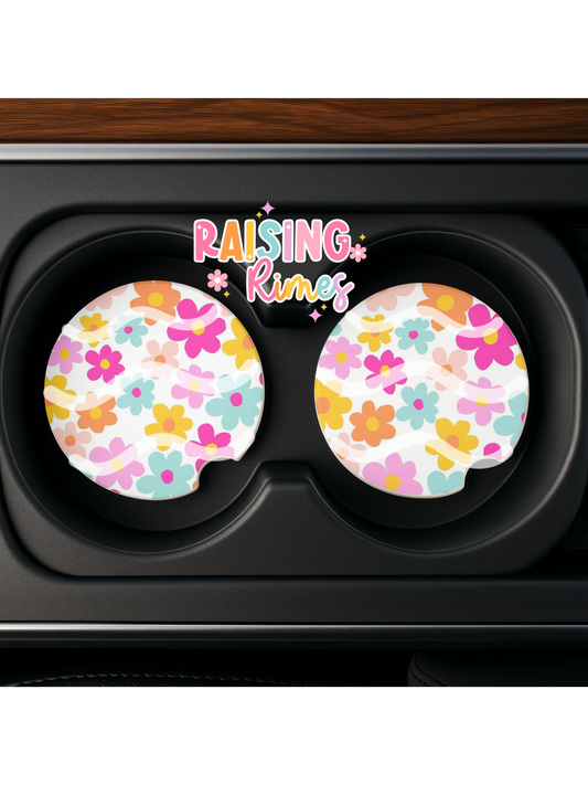 Colorful Flowers Coaster Set