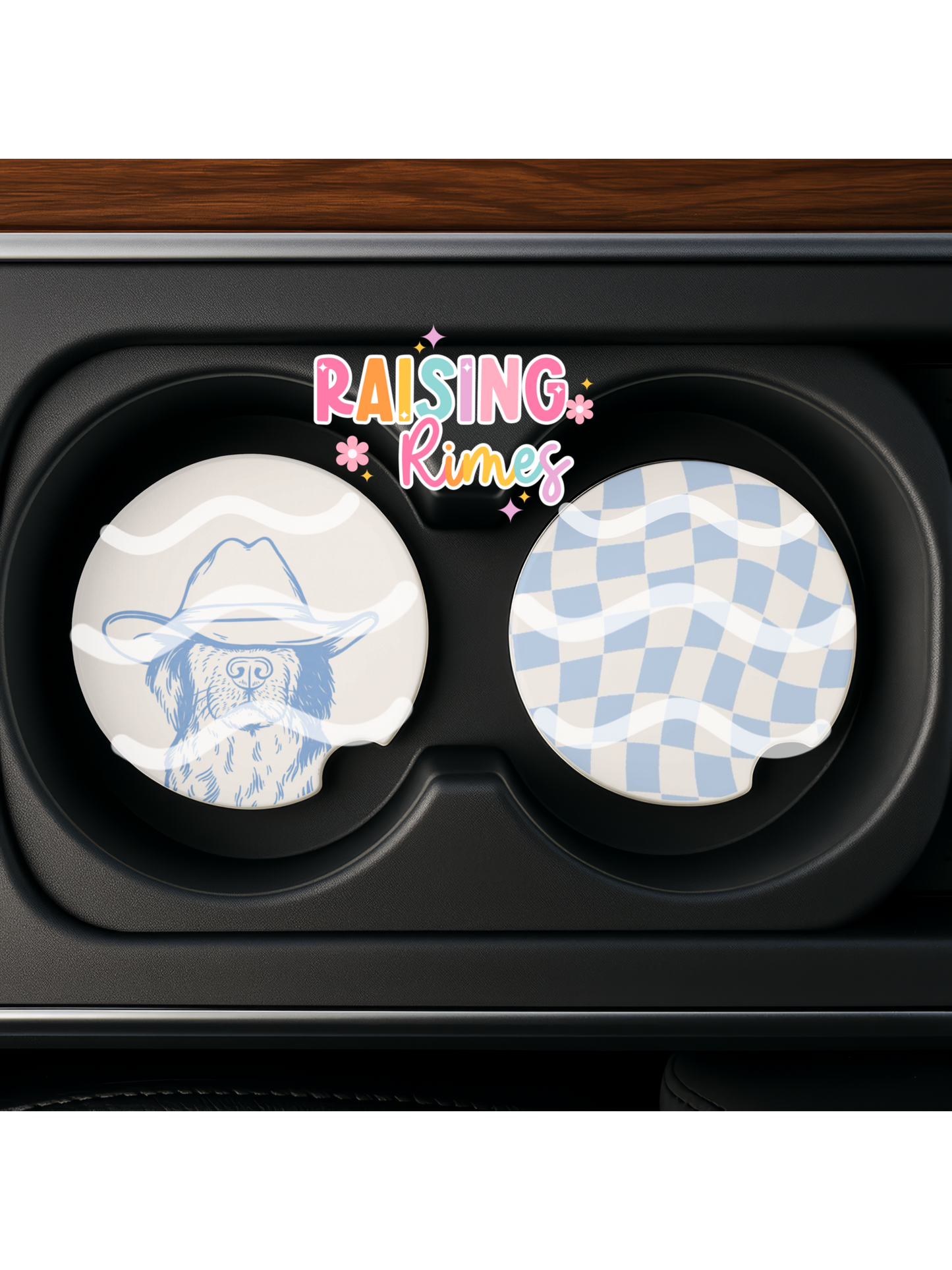 Blue Cowboy Hat Dog Coaster Set